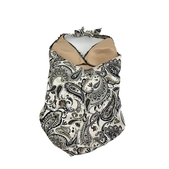 Lands End Halter One Piece Swimsuit Brown Paisley New Without Tags Womens 16 - Picture 3 of 13